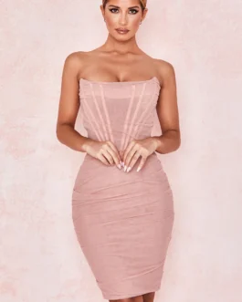 European Night Clubs Strapless Wrap Chest Hip Skirts