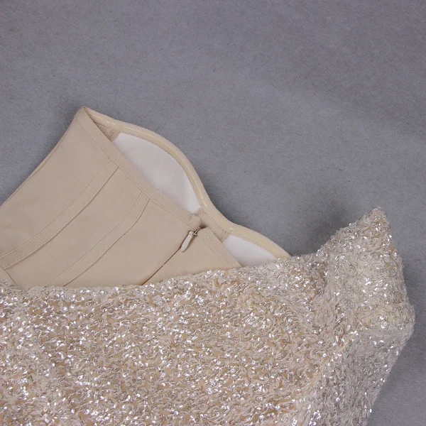 Nightclub Style Mini One Shoulder Hip Irregular Skirt Sequined Dress - Image 3