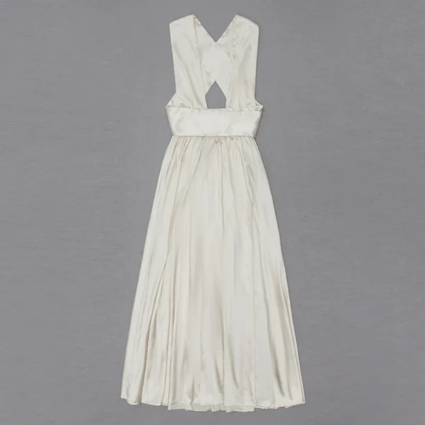 Graceful Deep V Neck Party Sexy Backless Bow Knot Dress - Image 3