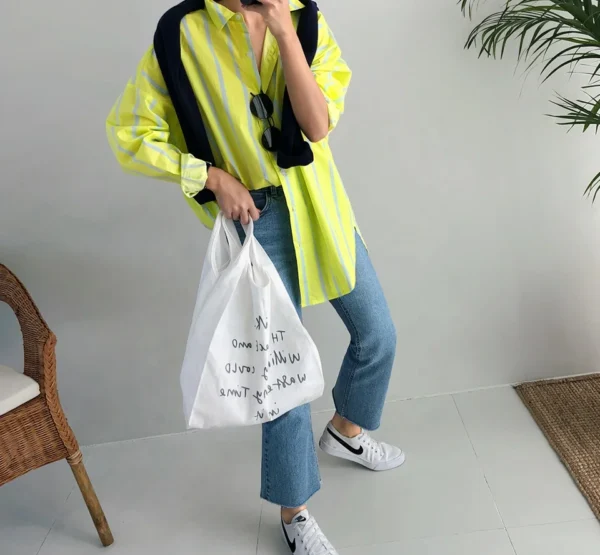 New Irregular Front Short Back Long Loose Elegant Woman Shirts - Image 4