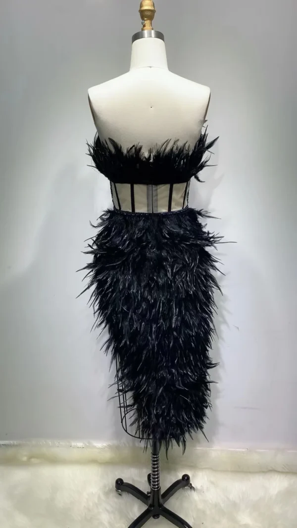 Black Feathers Boutique Elegant Luxury Dresses - Image 3