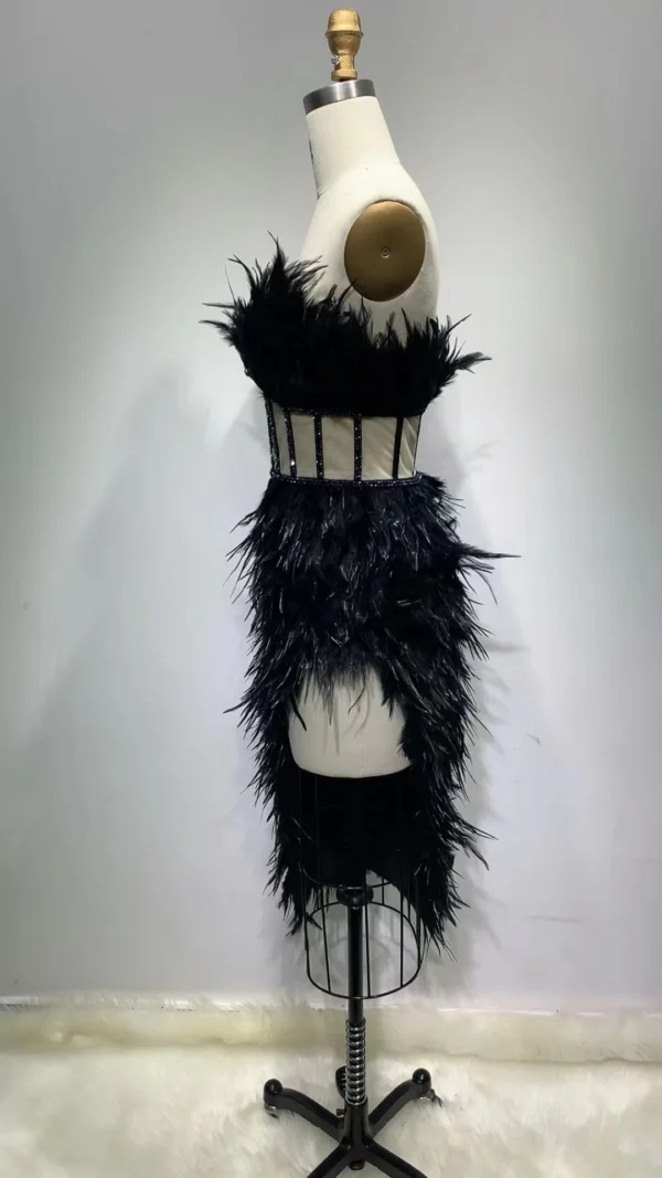 Black Feathers Boutique Elegant Luxury Dresses - Image 2