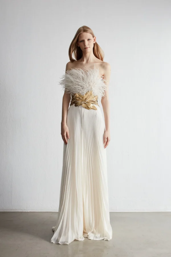 Luxury White Women Sequin Beading Pleated Dress