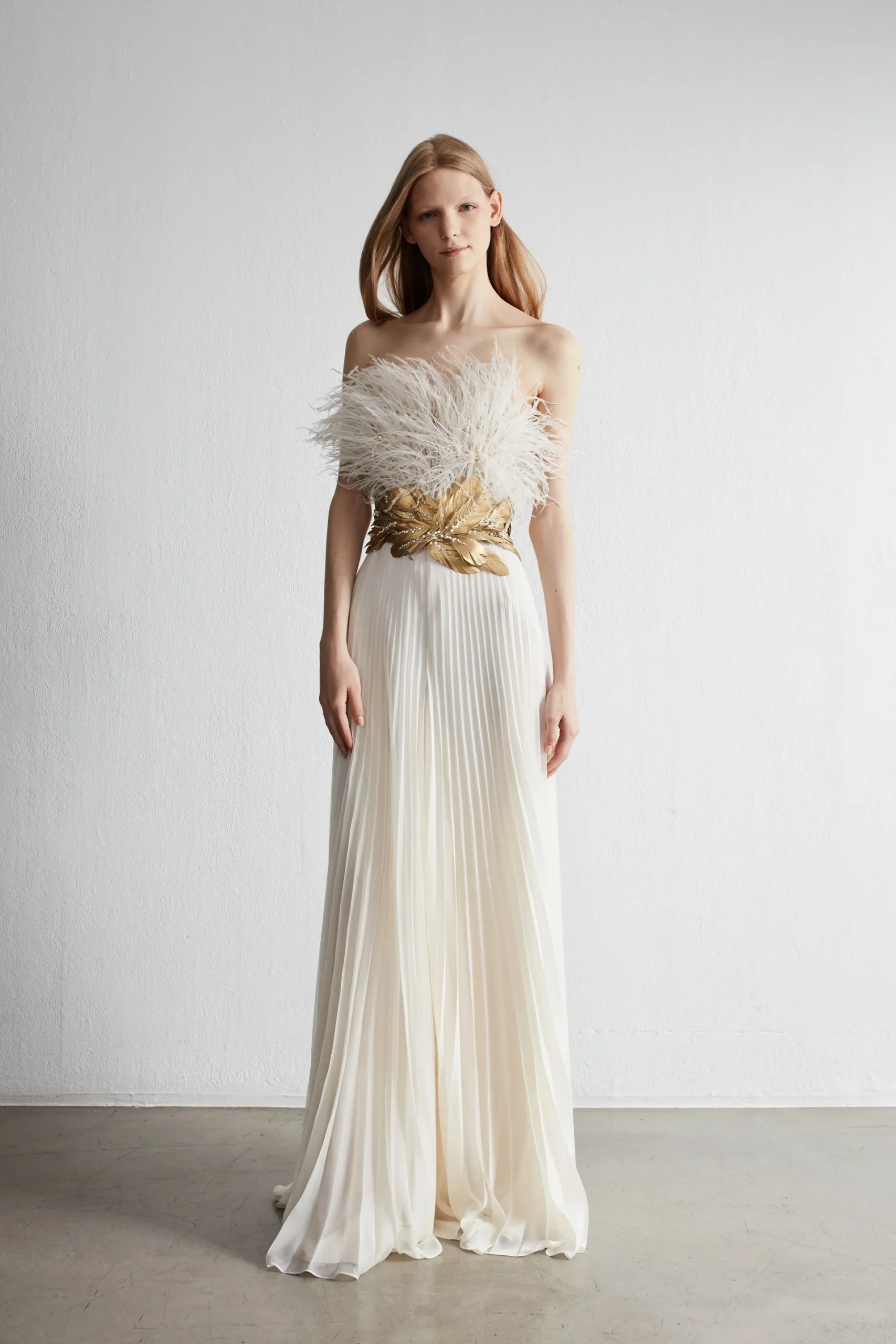 Luxury White Women Sequin Beading Pleated Dress