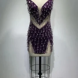 Heavy Beaded Diamond Tassel Evening Dresses