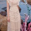 Vietnamese Flower Lace Midi Evening Dress
