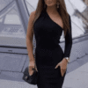 One Shoulder Dress Bodycon Stretch Bandage Party Dress