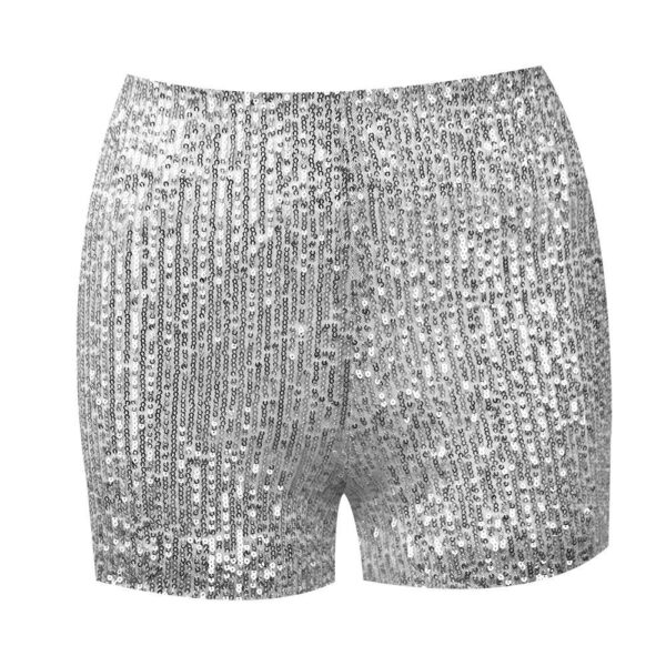 V Neck Sequins Ladies Crop Top With Short Set