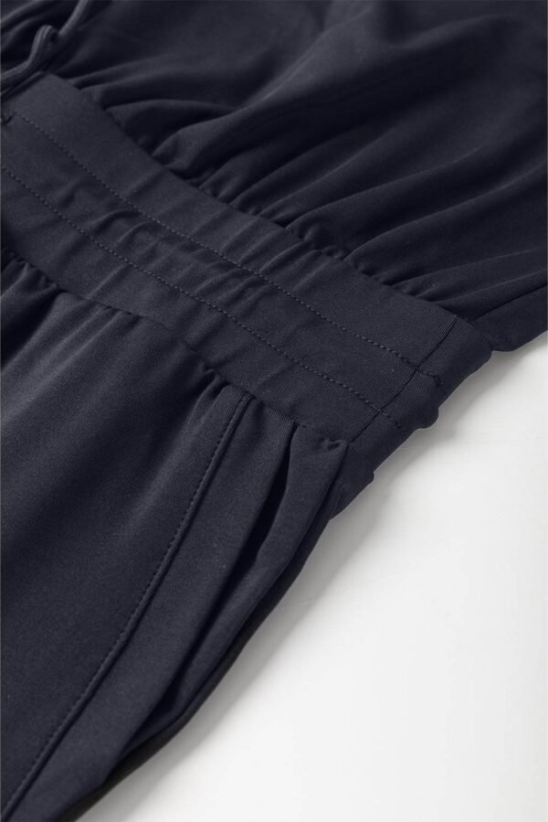 Black Casual Tank Style Tie Waist Pocketed Jogger Jumpsuit - Image 8