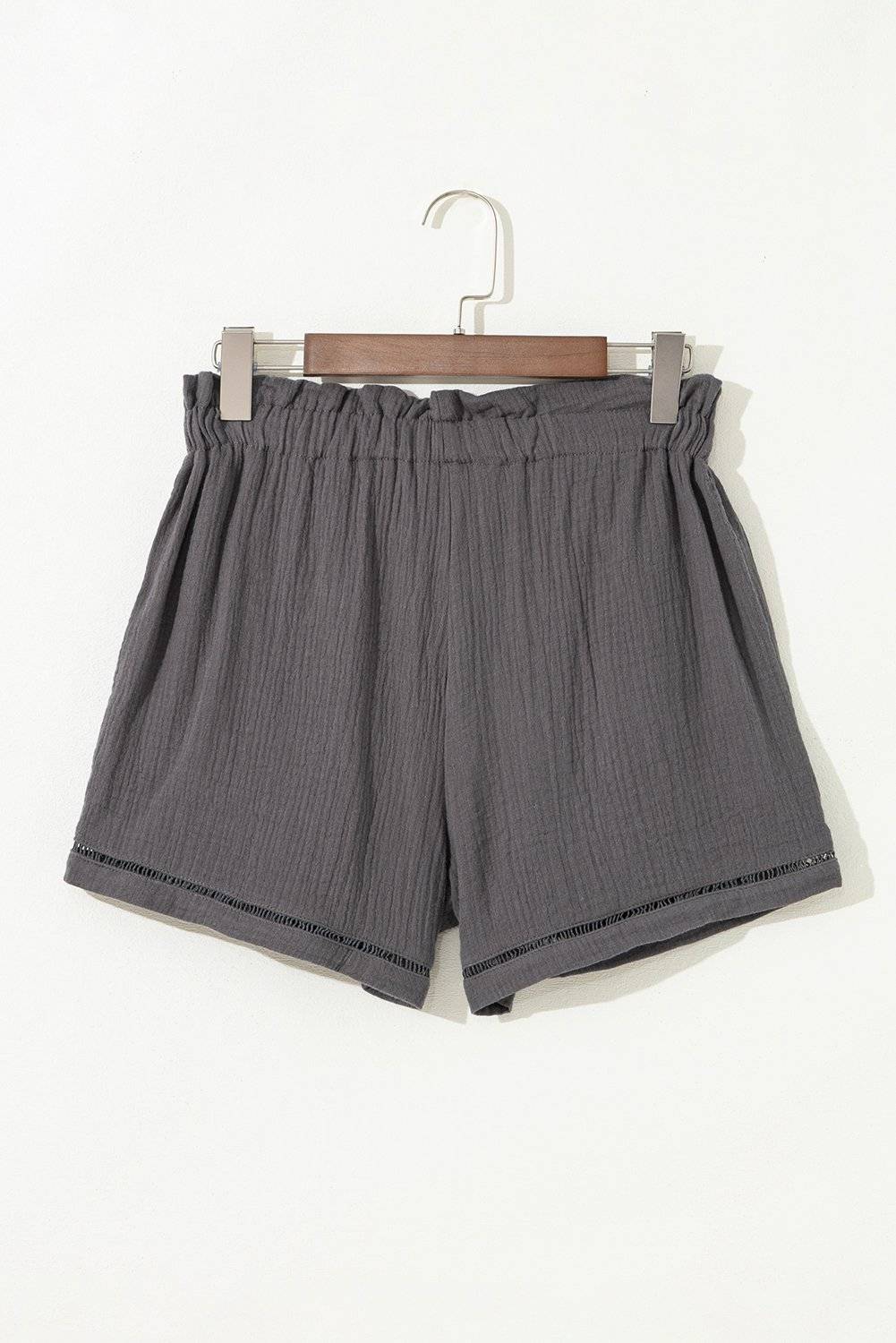 Sail Blue Cotton Gauze Paperbag Shorts - Image 11