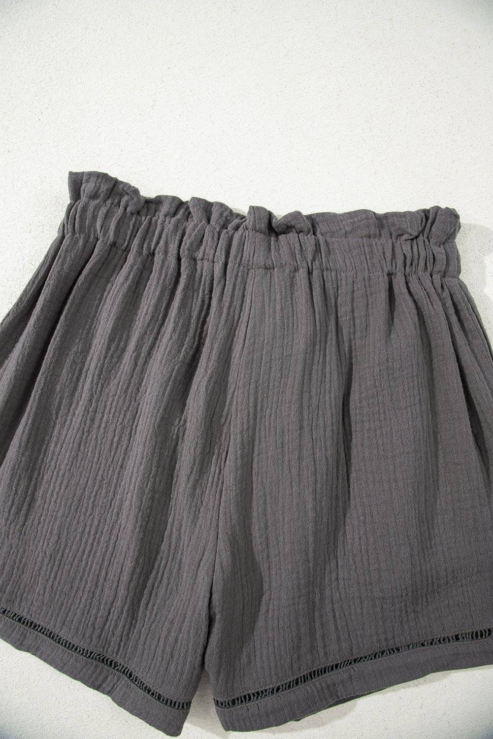 Sail Blue Cotton Gauze Paperbag Shorts - Image 17