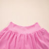 Bright Pink Crossed Waist Tiered Flowy Shorts