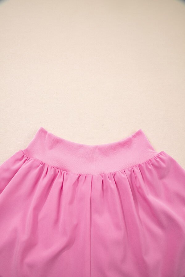 Bright Pink Crossed Waist Tiered Flowy Shorts - Image 9