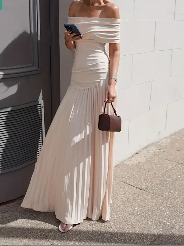 Sexy Pleated Ruffle Long Clubwear Gown for Parties & Night Out