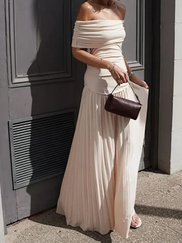 Sexy Pleated Ruffle Long Clubwear Gown for Parties & Night Out