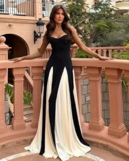 Elegant Sleeveless Backless long high waist Dinner Party dress