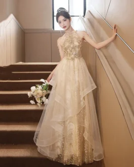 Halter Neck Light Luxury Niche Evening Dress