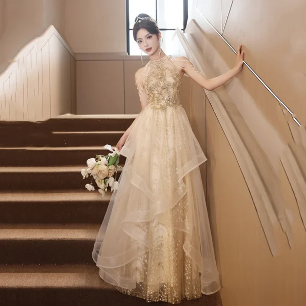 Halter Neck Light Luxury Niche Evening Dress