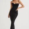 New Arrivals Sling Fishbone Waist Slim Fit Hip Dresses Long Gown Evening Dress