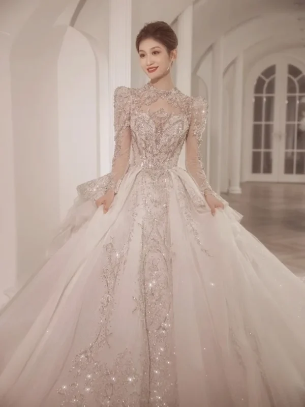 Luxury Long-tailed High-end Bridal Wedding Dress