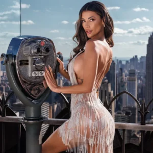 H3d7f73495f8c41e19f5f7f1794273f0b5.webp Rhinestone Tassel V-neck Lady Elegant Casual Party Dresses