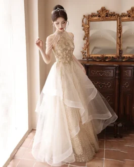 Halter Neck Light Luxury Niche Evening Dress