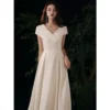 High Quality White Simple Beautiful Evening Dress