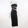 New Fashion Party Long Dress Strapless Hollow Wrap Slim Dresses