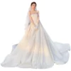 High-quality Tube Top Veil Texture Long Tail Satin Gorgeous Fashion Wedding Dress