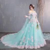 Ribbon fairy Sweet Three-dimensional Flower Embellishment Evening Dress