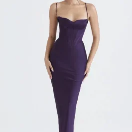 Sling Fishbone Waist Slim Fit Long Gown Evening Dress | Elegant Formal Wear