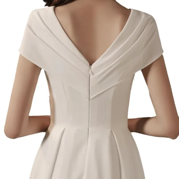 High Quality White Simple Beautiful Evening Dress - Image 4