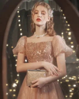 Princess Puff Sleeve Gorgeous Fashion High Quality Evening Dress