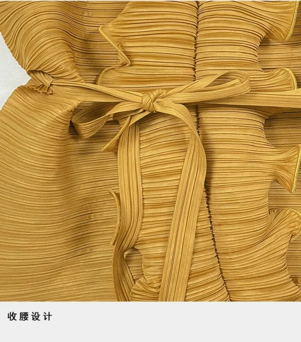 New Solid Color Casual Ruffled Woman Clothing Abaya Pleated Dresses - Image 5