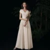 High Quality White Simple Beautiful Evening Dress