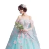 Ribbon fairy Sweet Three-dimensional Flower Embellishment Evening Dress