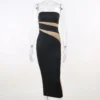 New Fashion Party Long Dress Strapless Hollow Wrap Slim Dresses