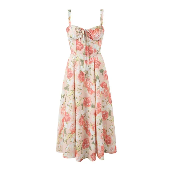 Floral Print Sling Midi Dress - Image 2