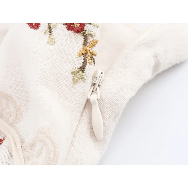 Floral Embroidery Sexy Spaghetti Straps Short Dress