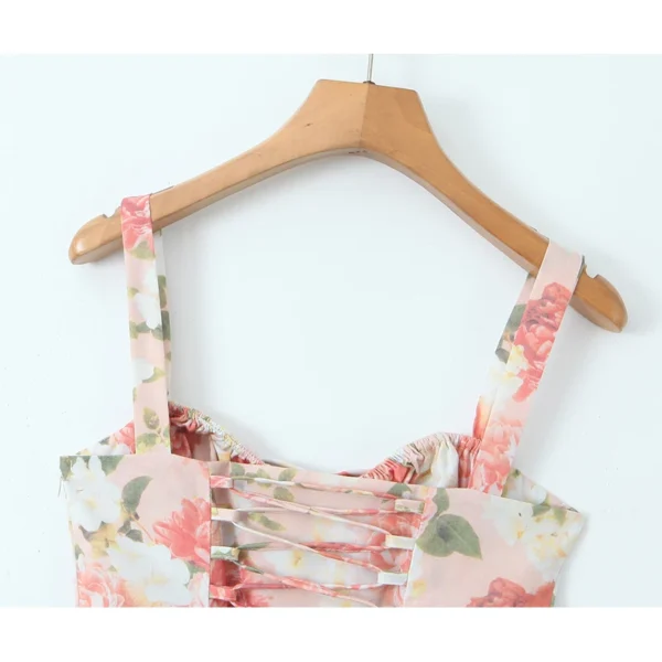 Floral Print Sling Midi Dress - Image 6