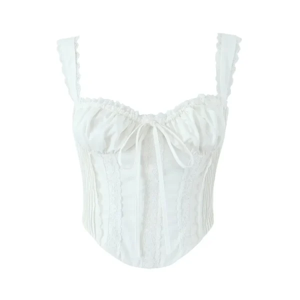 Lace Patchwork Crop Top Vintage Summer Fashion Streetwear - Image 3