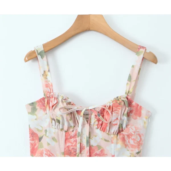 Floral Print Sling Midi Dress - Image 4