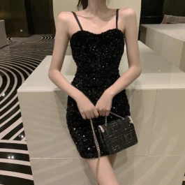 Niche Design Sexy Temperament Mature Style Sling Hip Short Evening Dress