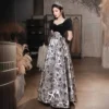 New Beautiful Slim Dignified Atmosphere Fashionable Velvet Gorgeous Embroidered Satin Wedding  Dress