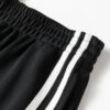Black Varsity Striped Detail Crewneck Pullover Elastic Sweatpants 2pcs Outfit