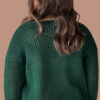 Blackish Green Plus Size Golden Accent Buttons Short Sweater Cardigan