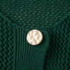 Blackish Green Plus Size Golden Accent Buttons Short Sweater Cardigan