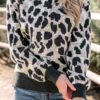 Carbon Grey Leopard Drop Shoulder Baggy Sweater