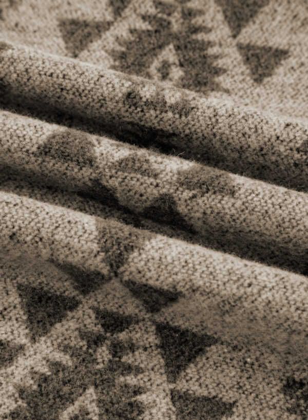 Gray Western Aztec Print Color Block Patchwork Drawstring Hooded Shacket