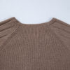 Goat Mixed Texture Knit Button V Neck Sweater Cardigan